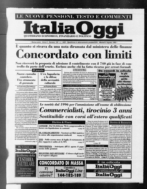 Italia oggi : quotidiano di economia finanza e politica